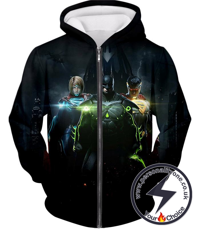 Next Generation Ultimate DC Heroes HD Graphic Black Zip Up Hoodie